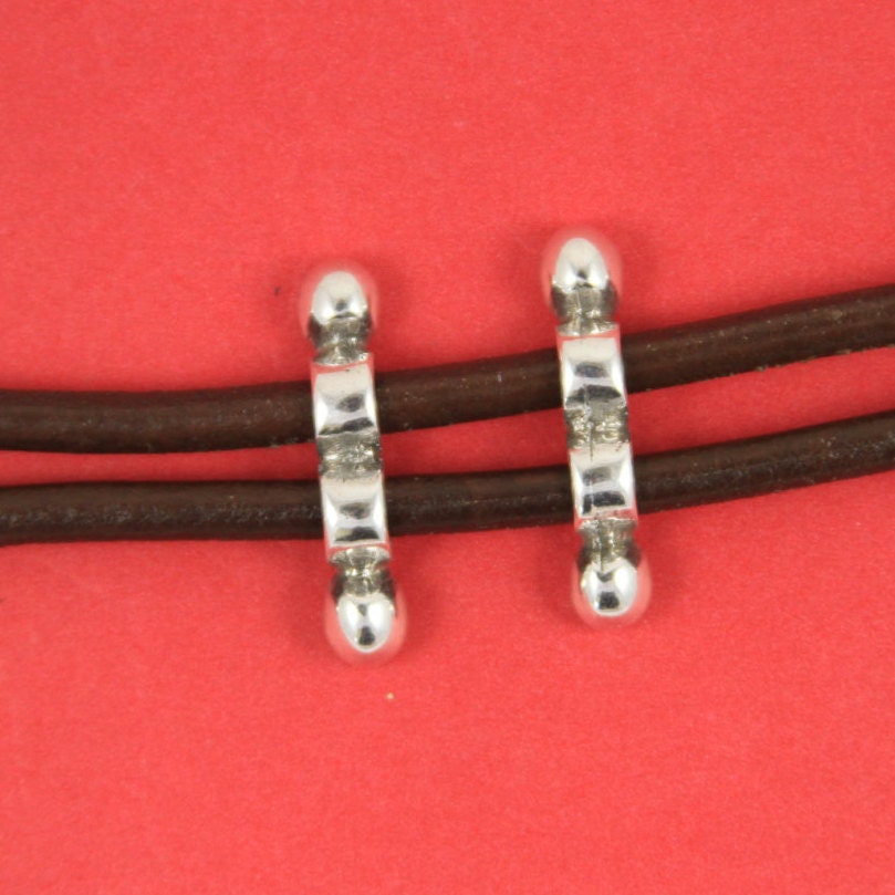 12/1 MADE in EUROPE 2 zamak separators, leather cord strand separator, 5mm cord separator (ABLZ37) qty2