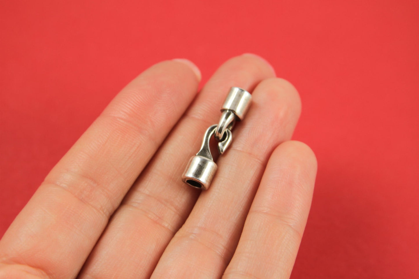 RC0205>>MADE in EUROPE zamak hook clasp for round leather cord, 3.5-4mm cord zamak hook clasp (ABLZ17) qty 1set