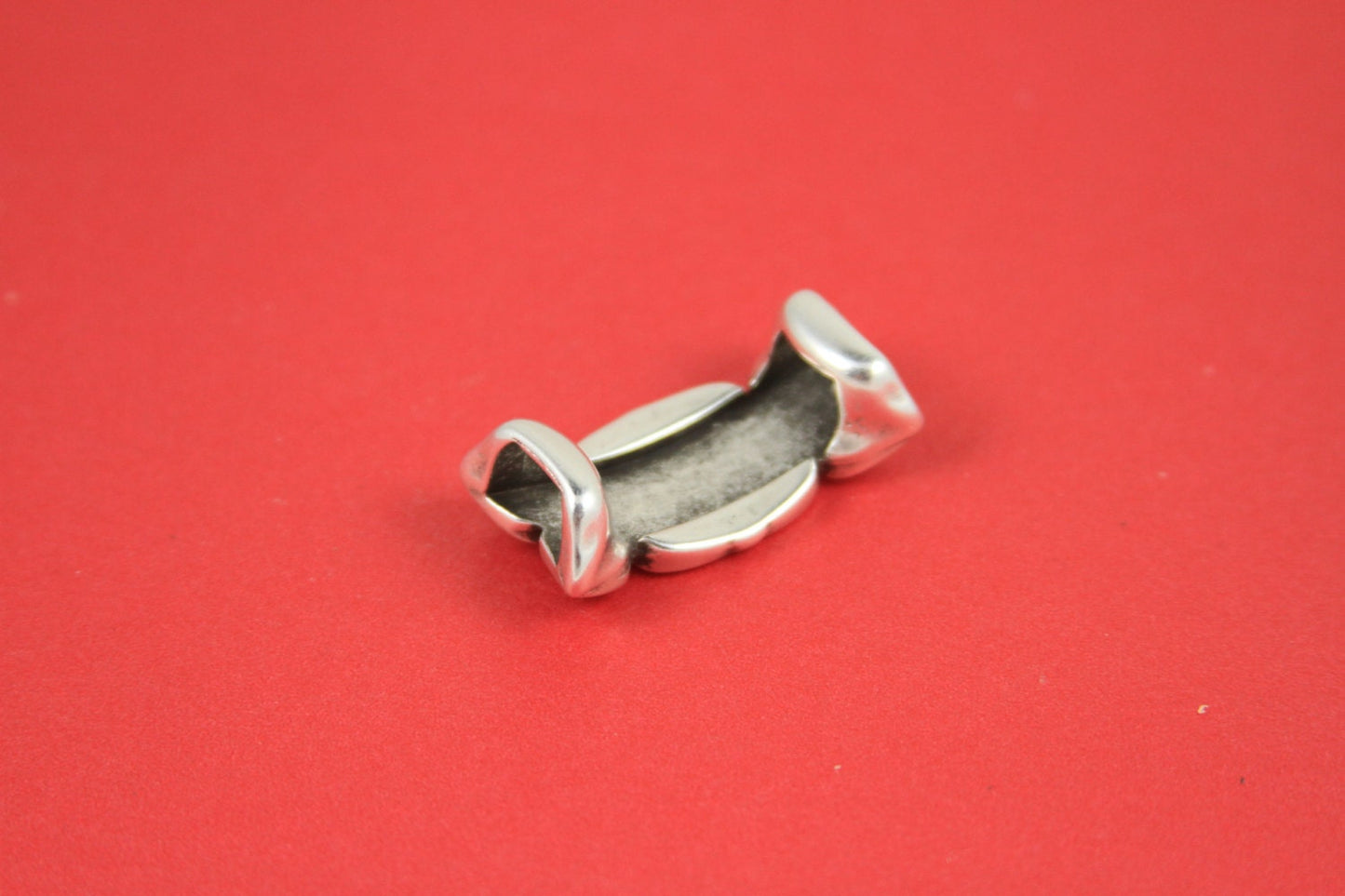 LS0035>> MADE in EUROPE zamak flower slider, licorice cord slider, licorice zamak tube, licorice cord zamak spacer, Qty1