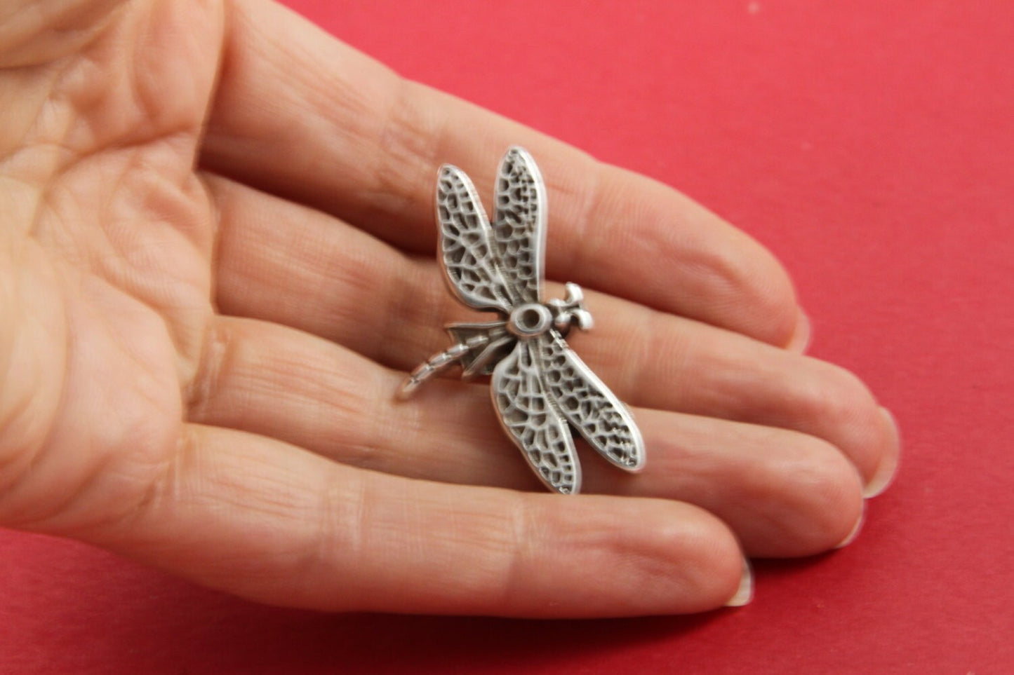 LS0013>>MADE in EUROPE zamak dragonfly slider, dragonfly slider for licorice cord, dragonfly bead for bracelet, Qty1