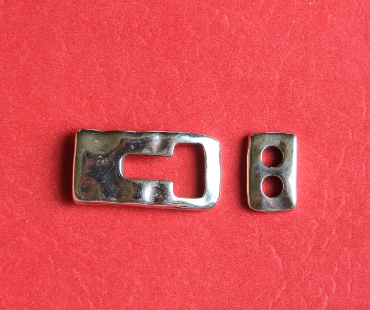 FC0211>> MADE in EUROPE zamak toggle clasp, square toggle clasp , silver toggle clasp (ABLZ62S) Qty1
