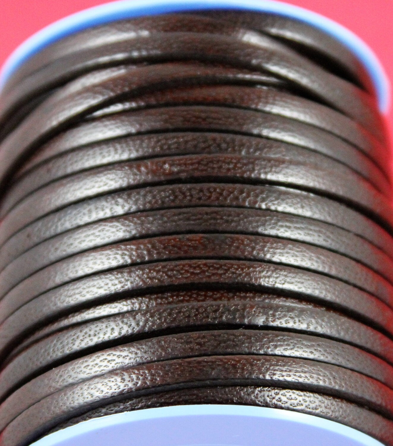 MADE in EUROPE 1 yard of genuine camel leather cord, 5mm flat leather cord, 5mm flat dark brown leather cord, bown leather cord (vm5cammar)
