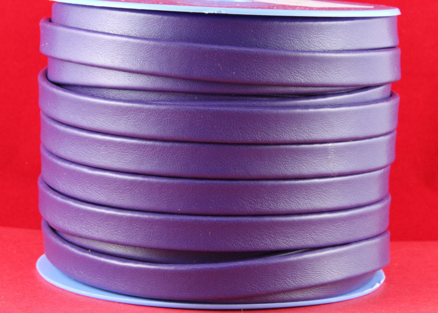 MADE in EUROPE 24" flat leather cord, 10mm folded leather cord, soft flat leather cord for bracelet, 10mm purple leather cord (TD10Lil)