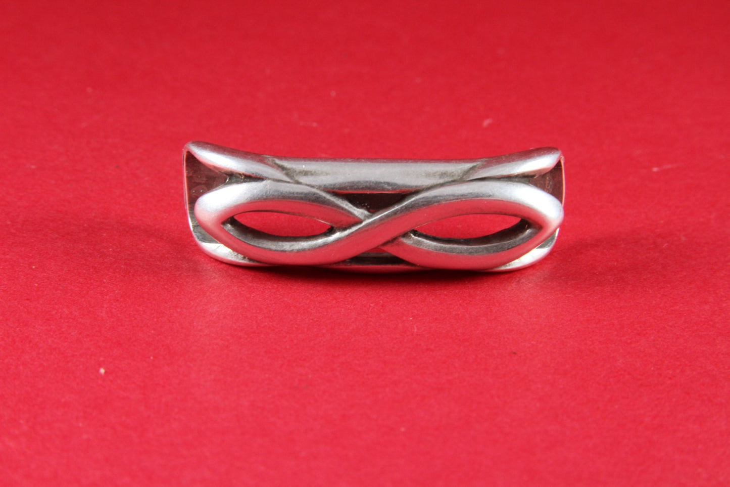 LS0033>>MADE IN EUROPE zamak infinity tube, licorice infinity knot slider, 10x6mm sliders, silver infinity tube, Qty1