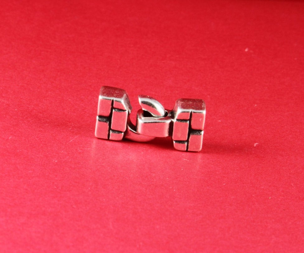 FC0243>>MADE in EUROPE zamak hook clasp, 10mm flat cord clasp, silver hook clasp (ng1535) Qty1