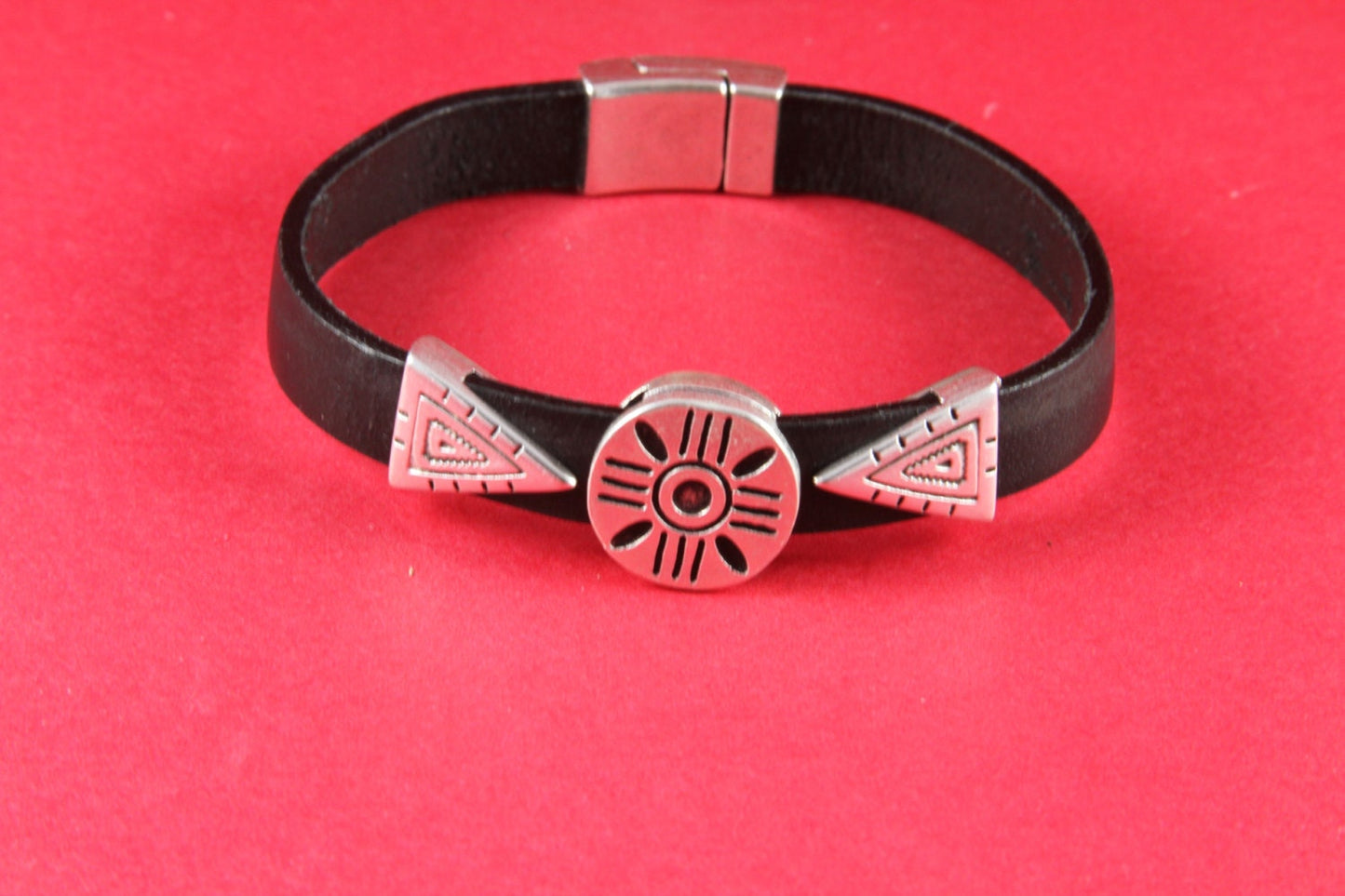 FS0038>> MADE IN EUROPE 2 zamak triangle sliders, flat cord slider, 10mm flat cord sliders, silver triangle sliders Qty2