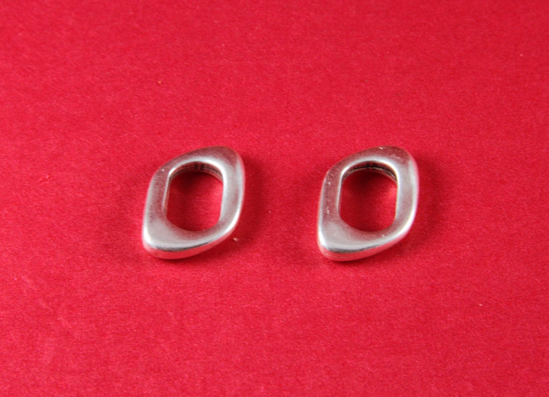 LS0004>>MADE IN EUROPE 5 zamak ring sliders, licorice ring slider, 10x6mm sliders, silver ring sliders Qty5