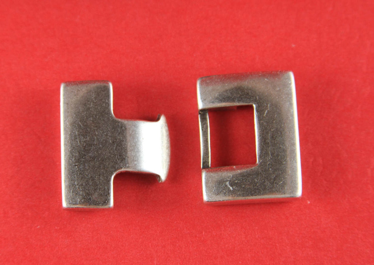 FC0226>> MADE in EUROPE zamak clasp, silver hook clasp, large zamak clasp, 25mm clasp (ABLZ127S) qty1