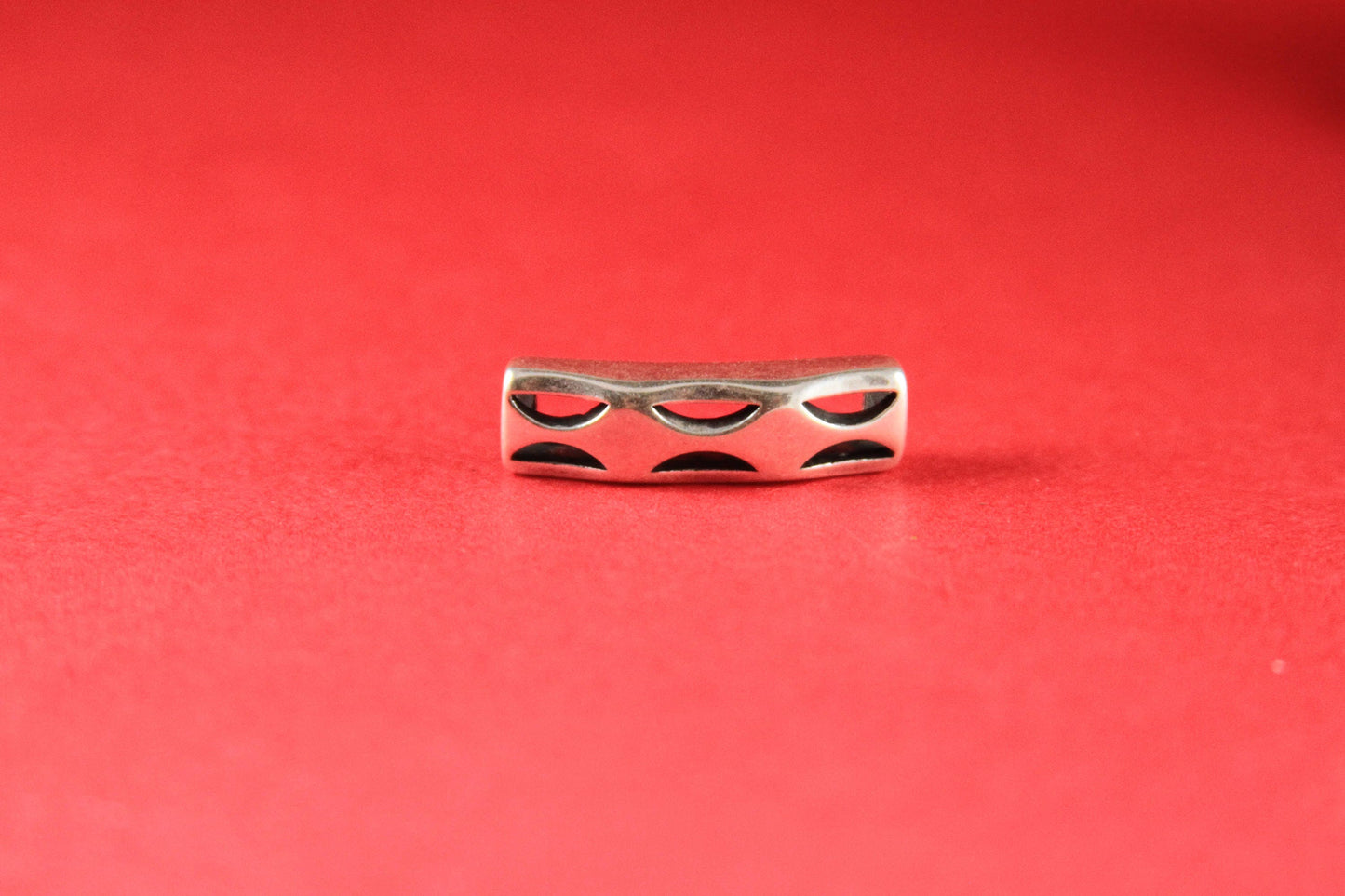 FS0168>>MADE in EUROPE 2 zamak tube sliders, 5mm cord slider tube, flat 5mm cord slider bead, silver slider tube Qty2