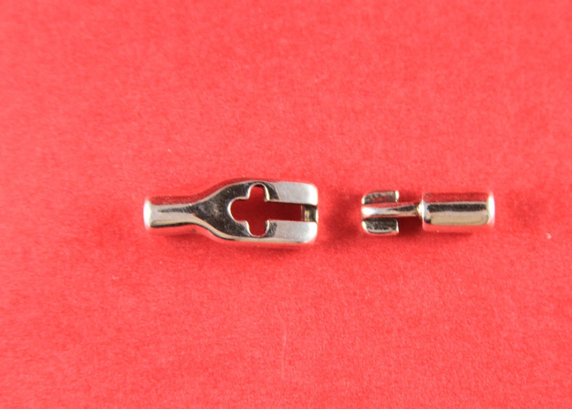 RC0081>>MADE in EUROPE zamak hook clasps for round leather cord, 3mm cord zamak hook clasp (ABLZ130S) qty1