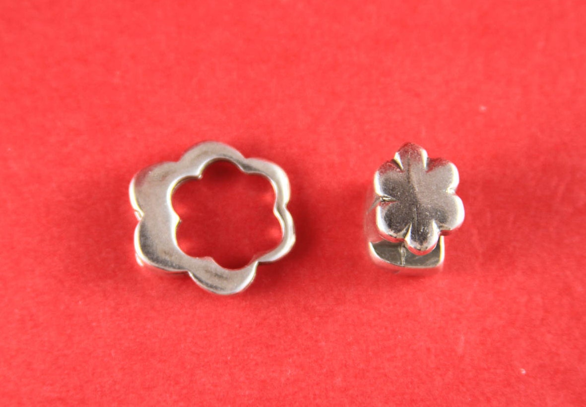FC0165>>MADE in EUROPE zamak flower hook clasp, 10mm flat cord flower hook clasp, (6605) Qty1