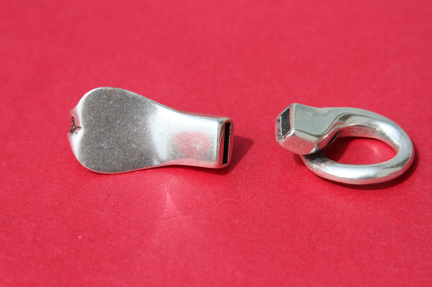 FC0005>> MADE in EUROPE zamak snake hook clasp, silver hook clasp, flat cord snake clasp (77913/02) qty1