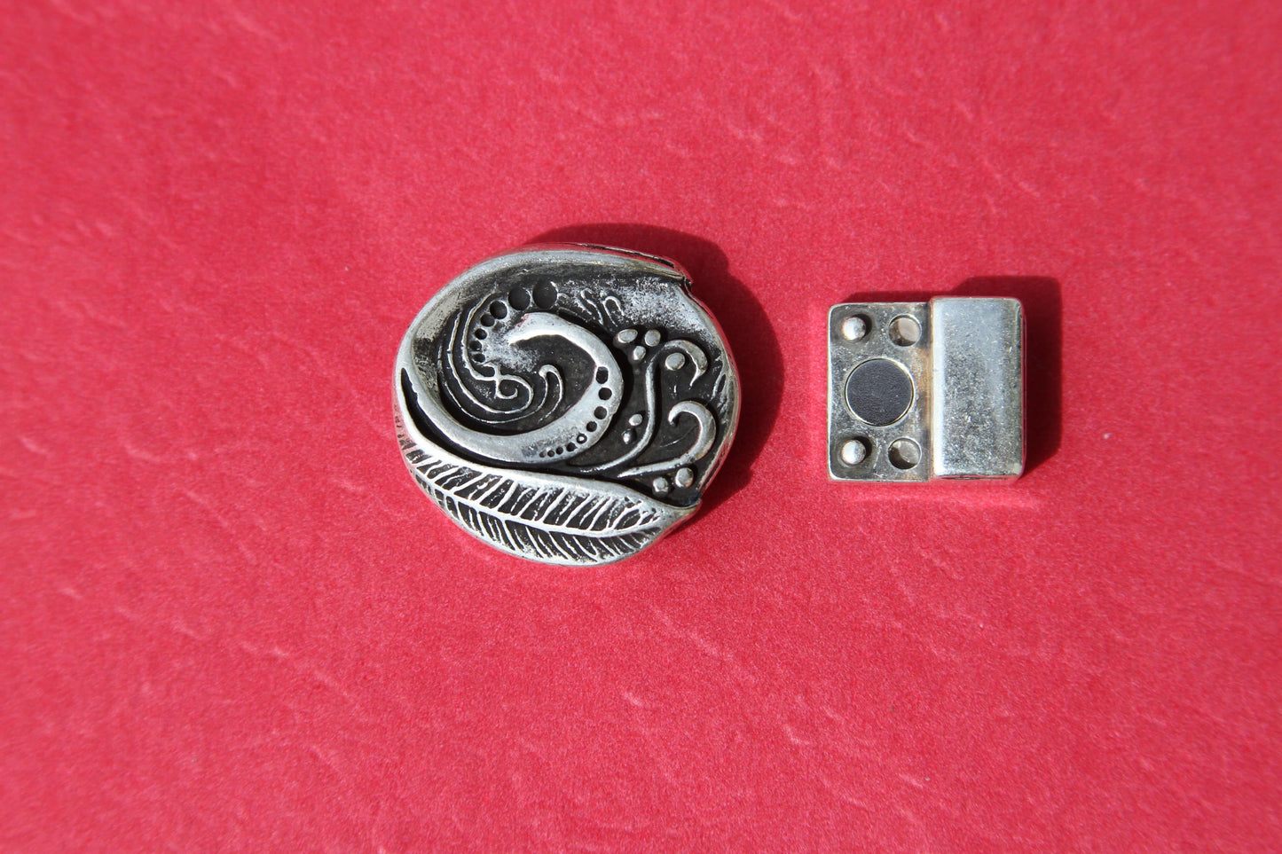 FC0060>>MADE in EUROPE zamak engraved magnetic clasp, 10mm flat cord magnetic clasp, 10x2mm magnetic clasp (77970/10) Qty1