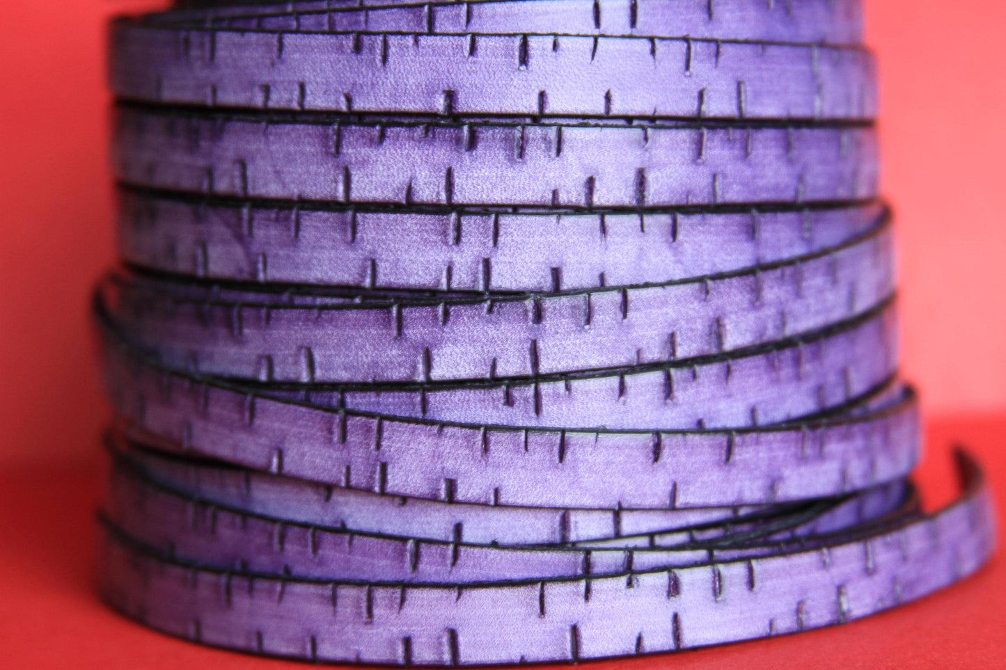 MADE in EUROPE 24" flat leather cord, purple 10mm leather cord, genuine leather cord (440/10/06)
