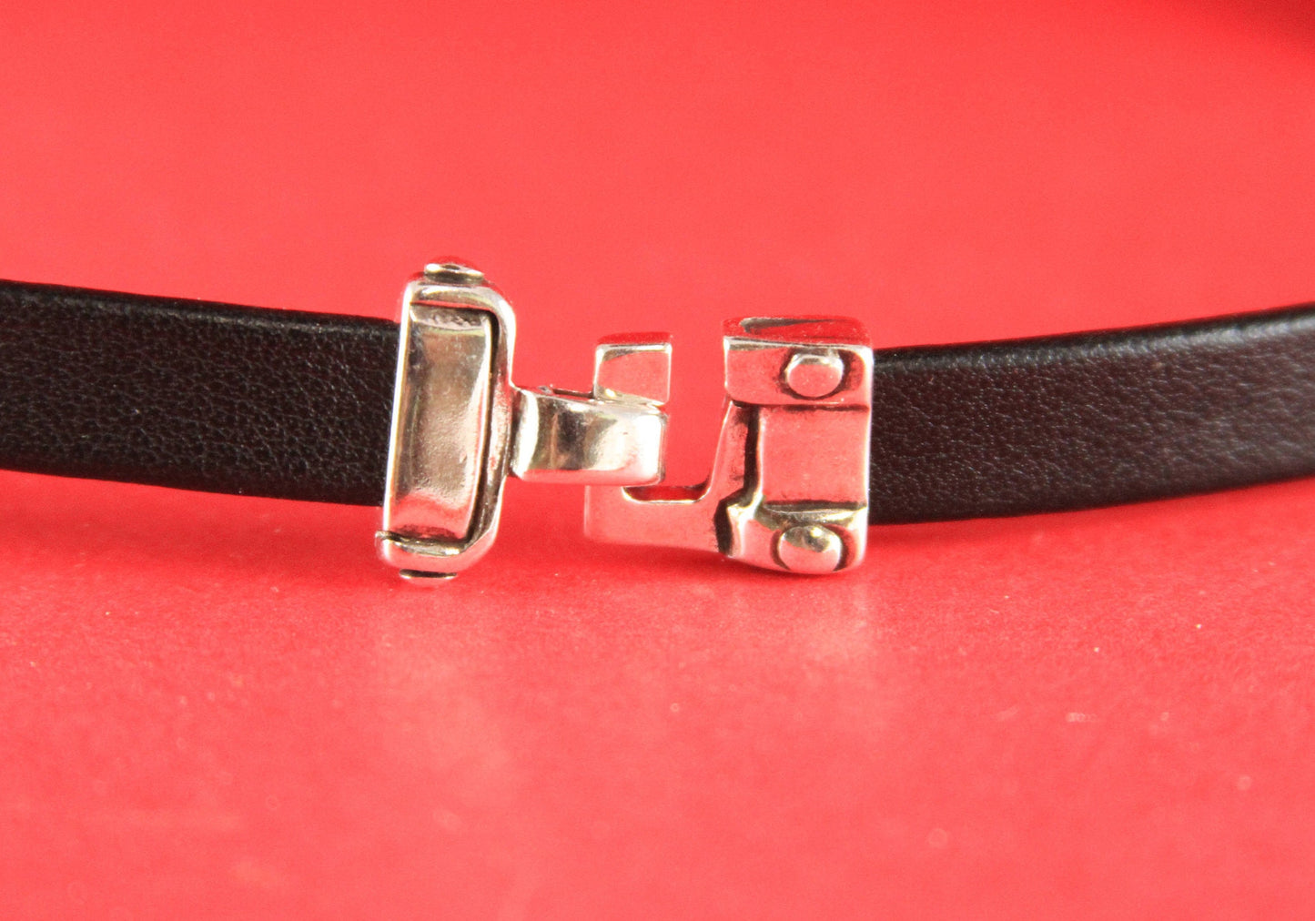 FC0134>> MADE IN EUROPE zamak hook clasp, flat cord hook clasp, 10mm flat cord zamak hook clasp, (7429) Qty1