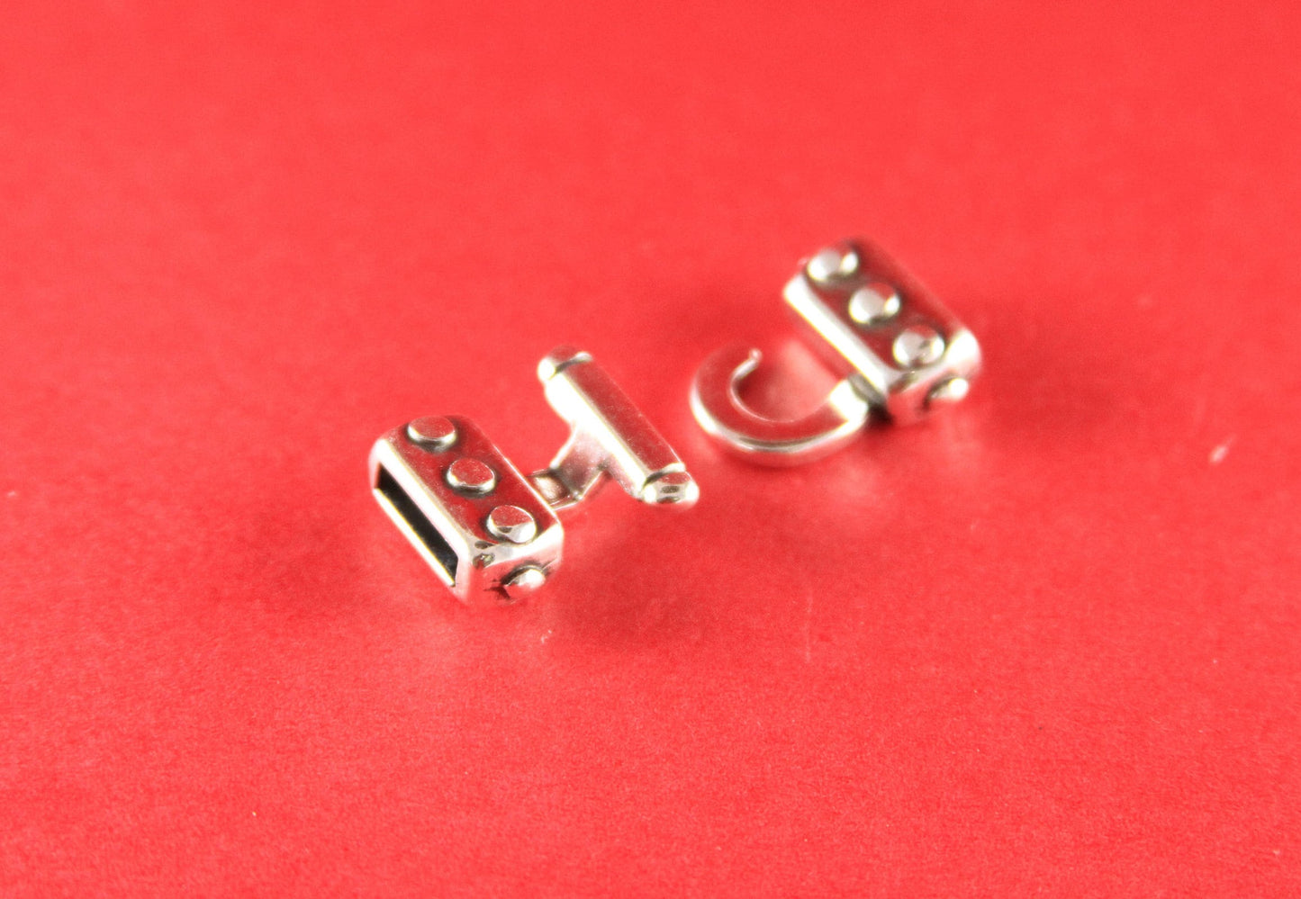 FC0210>>MADE IN EUROPE zamak hook clasp, dots hook clasp, 10mm flat cord zamak hook clasp, (6857) Qty1