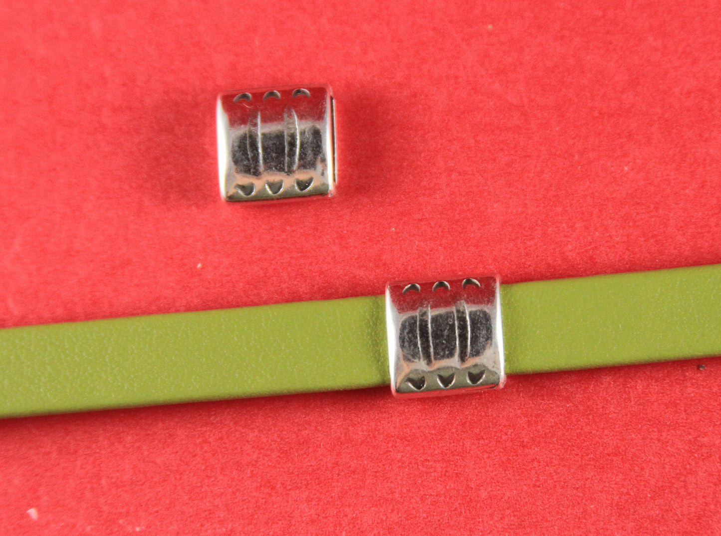 FS0221>>MADE IN EUROPE 2 zamak sliders, flat cord slider, flat cord zamak slider,slider for flat cord, 10mm flat cord slider (ablz150s) Qty2