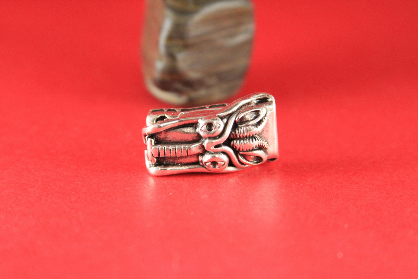 FC0020>>MADE in EUROPE zamak dragon clasp, 10mm flat cord clasp, 10x2mm dragon clasp Qty1