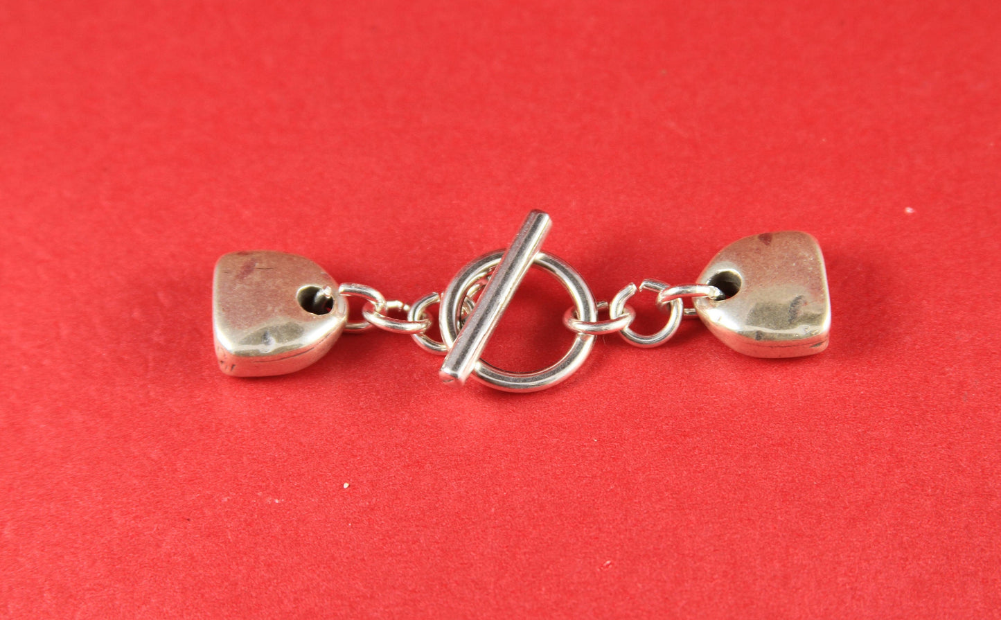 FC0170>> MADE in EUROPE zamak hammered toggle clasp, 10mm flat cord zamak hook clasp with extention chain, Qty1