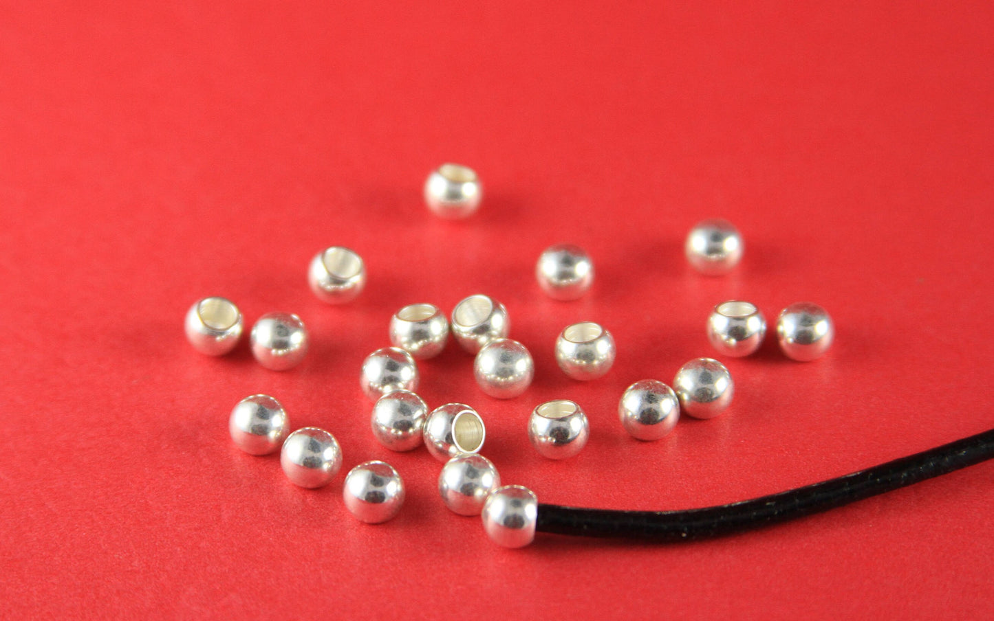 6/5 MADE in EUROPE 6 silver cord ends, silver end caps, 3mm cord ends (Ablz165s) Qty6