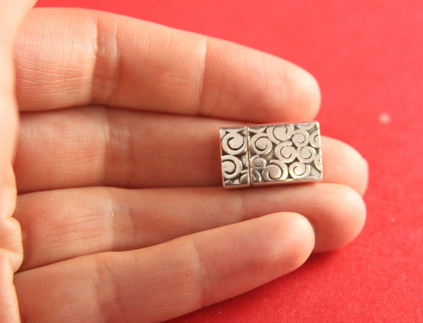 FC0154>>MADE in EUROPE zamak clasp, 10mm flat cord clasp, 10x2.5mm clasp Qty1