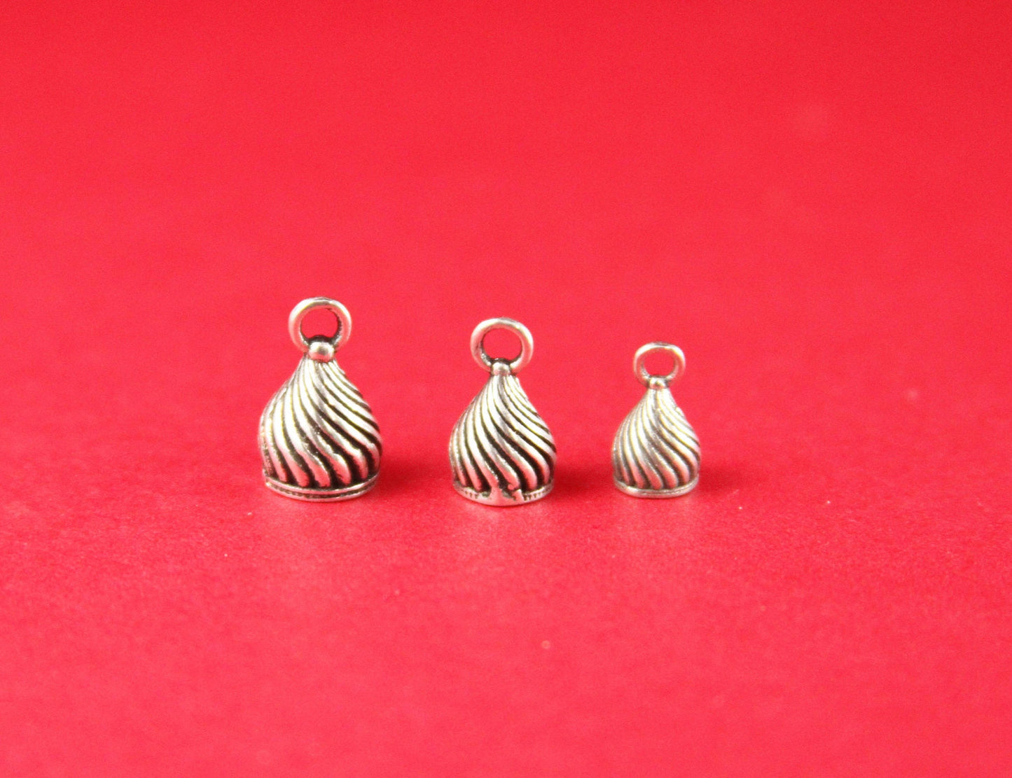 6/6 MADE in EUROPE 4 zamak cord end caps, 5mm round cord ends, round cord end caps, silver cord end caps (CR40/5S) Qty4