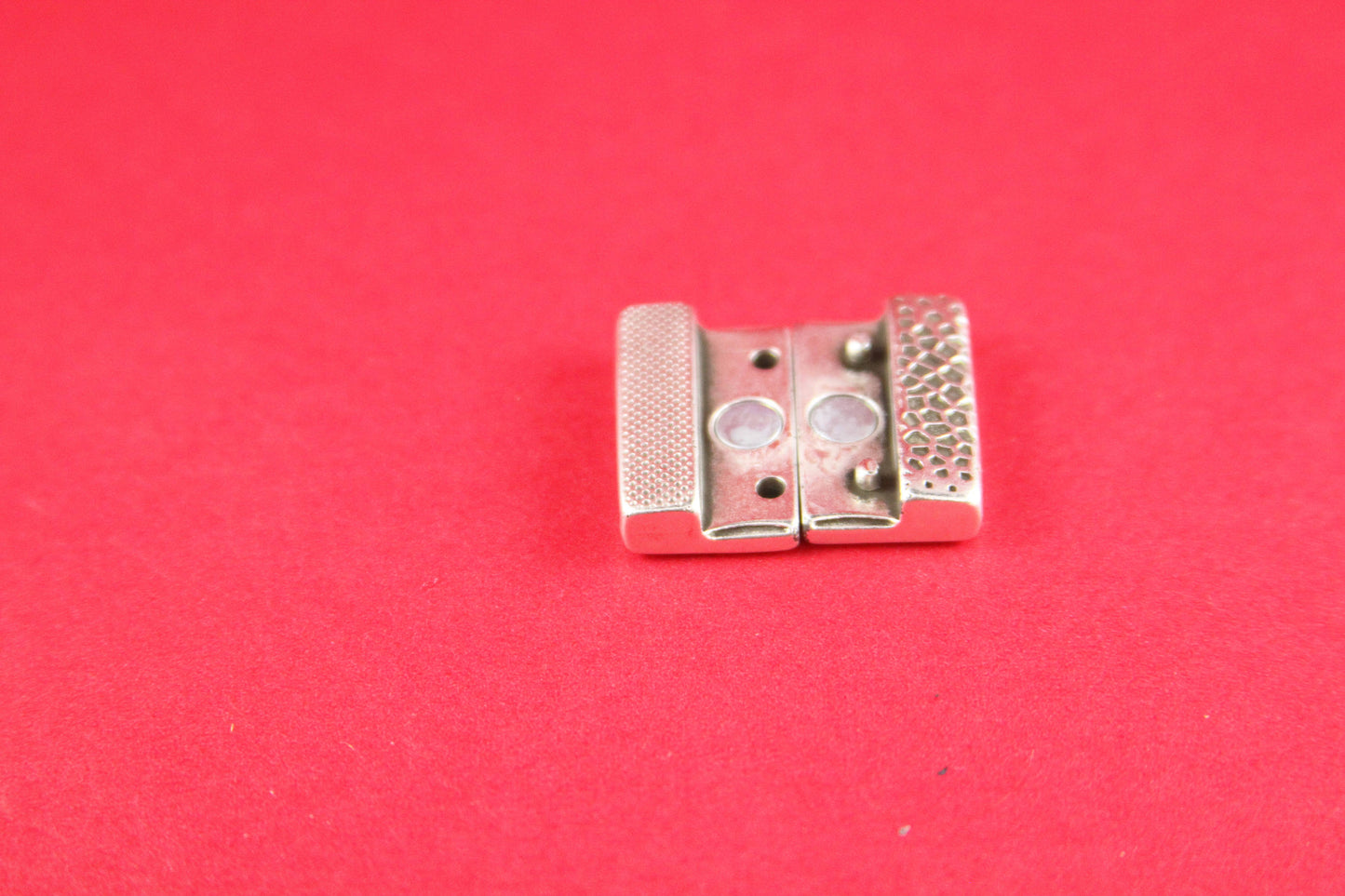 FC0081>>MADE in EUROPE zamak clasp,20mm flat cord embossed clasp, 20mm flat clasp, silver clasp,Qty1