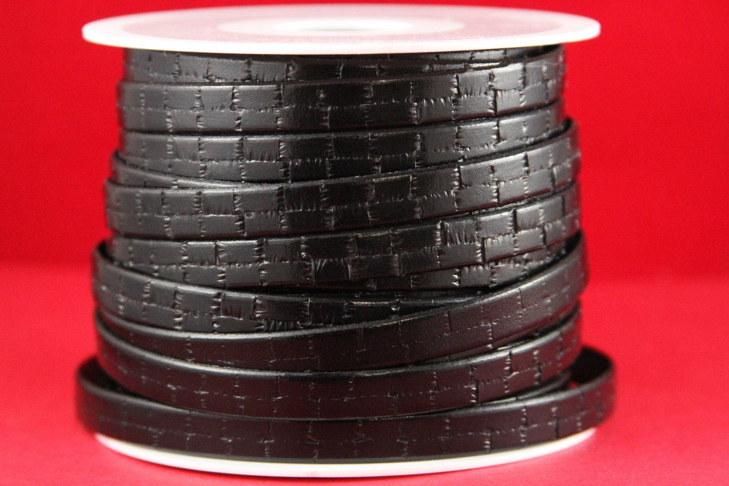 MADE in SPAIN 24" flat leather cord, 10mm flat engraved leather cord for bracelet, embossed 10mm leather cord (505/10/01)