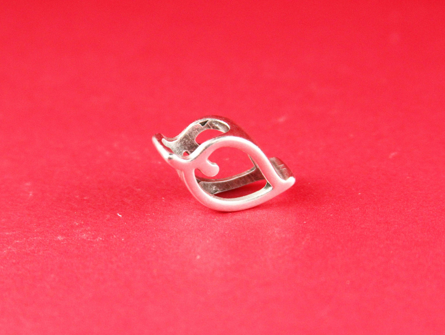 LS0021>>MADE IN EUROPE 2 zamak leaf sliders, licorice zamak slider, 10x6mm sliders, silver double sided leaf sliders Qty2