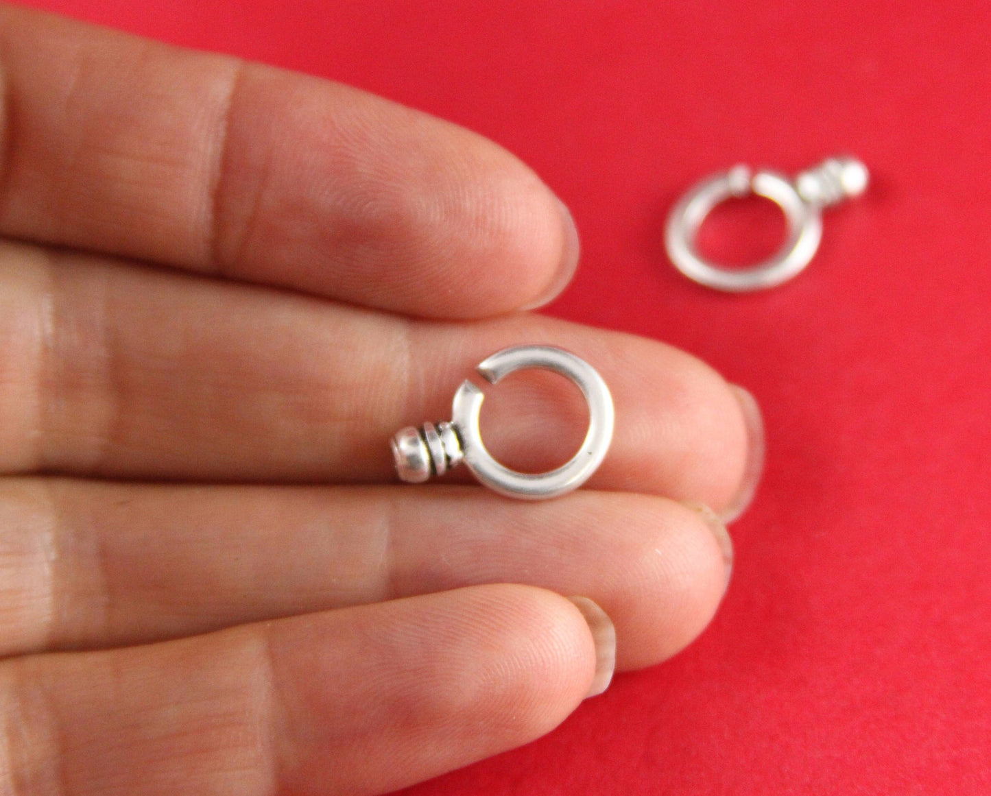 RC0177>>MADE in EUROPE 2 zamak hook clasps for round leather cord, zamak hook clasp (11061-0077) qty2sets