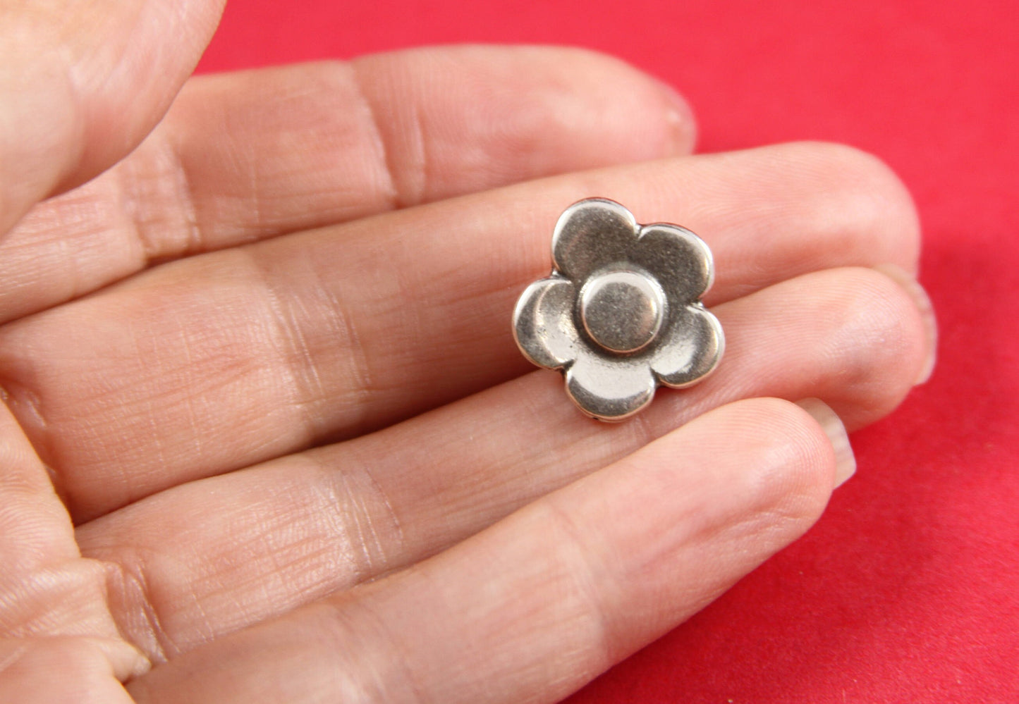 FS0305>>MADE IN EUROPE 2 zamak flower sliders 6mm flat cord, sunflower slider for 6mm flat cord Qty2