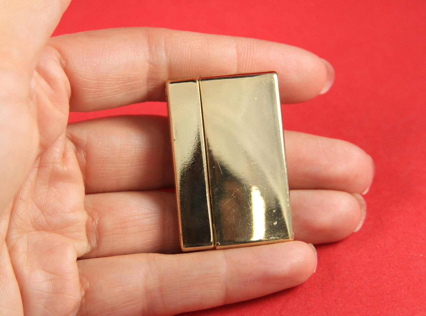 FC0098>>MADE IN EUROPE gold clasp for 40mm flat cord, bracelet gold clasp, flat 40mm cord gold zamak clasp Qty1