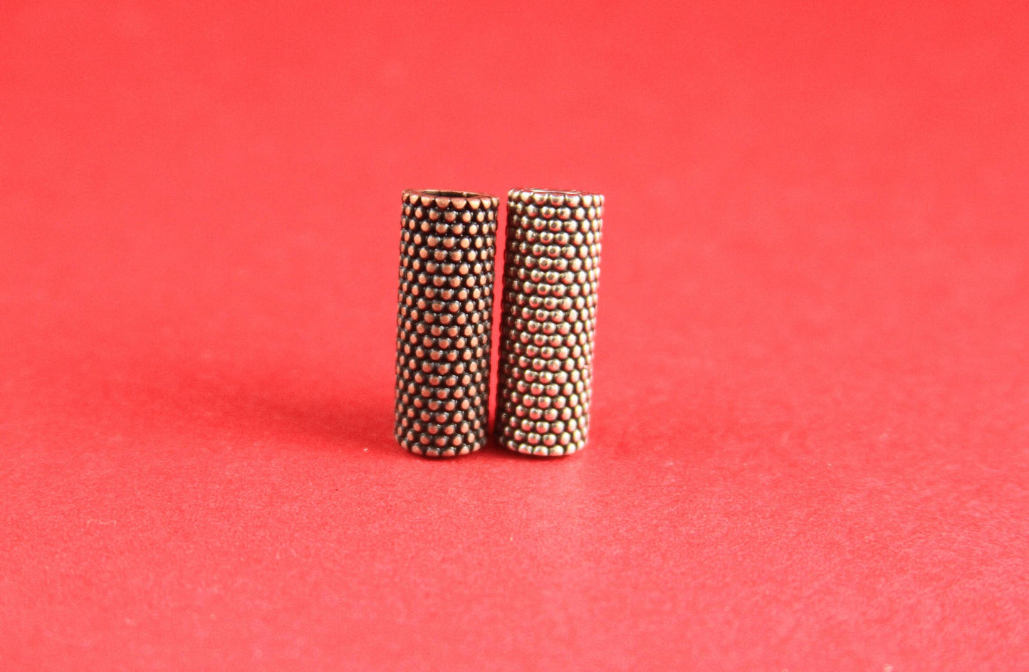 RS0080>>MADE in EUROPE zamak copper tube, 5mm hole zamak tube slider, 5mm copper beaded tube, round cord tube (F777C) qty1