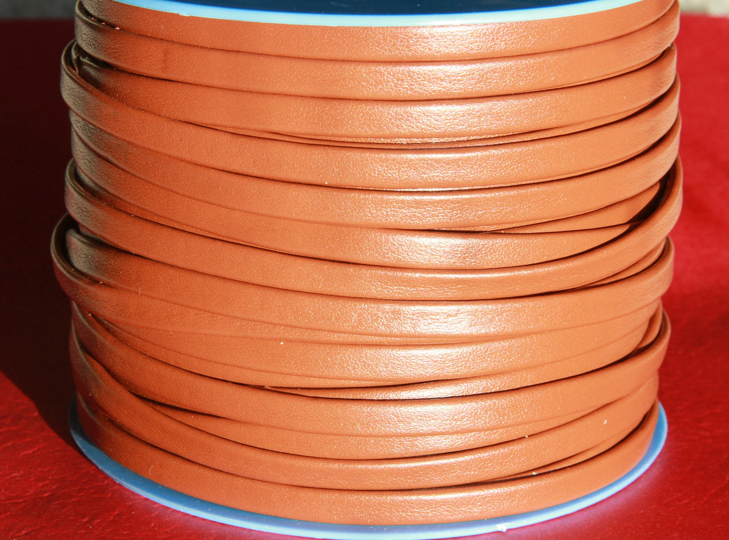MADE in EUROPE 1 yard of 6mm flat leather cord, brown folded 6mm leather cord, light brown 6mm leather cord (TD6VAR)
