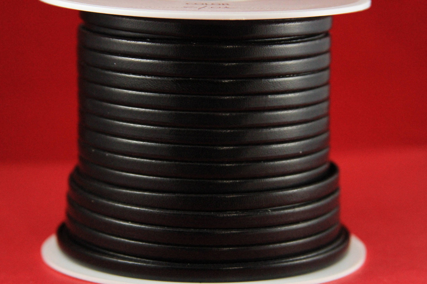 MADE in EUROPE 1 yard of 5mm flat leather cord, genuine leather 5mm strip, black flat leather cord