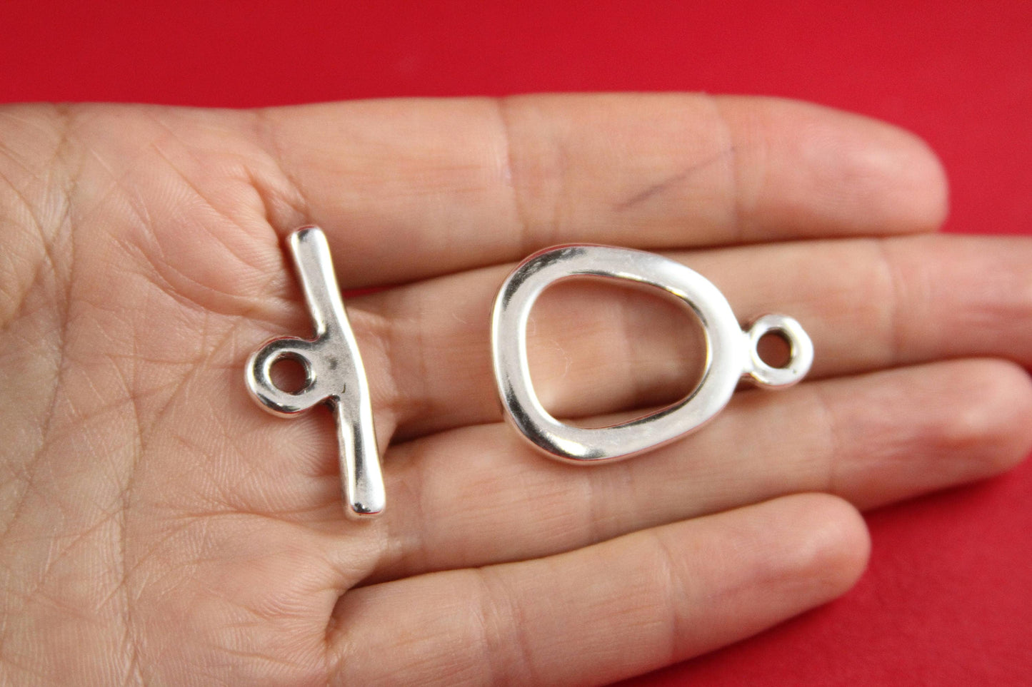 9/4 MADE IN EUROPE large zamak toggle clasp, 33mm silver toggle clasp (94570S)Qty1