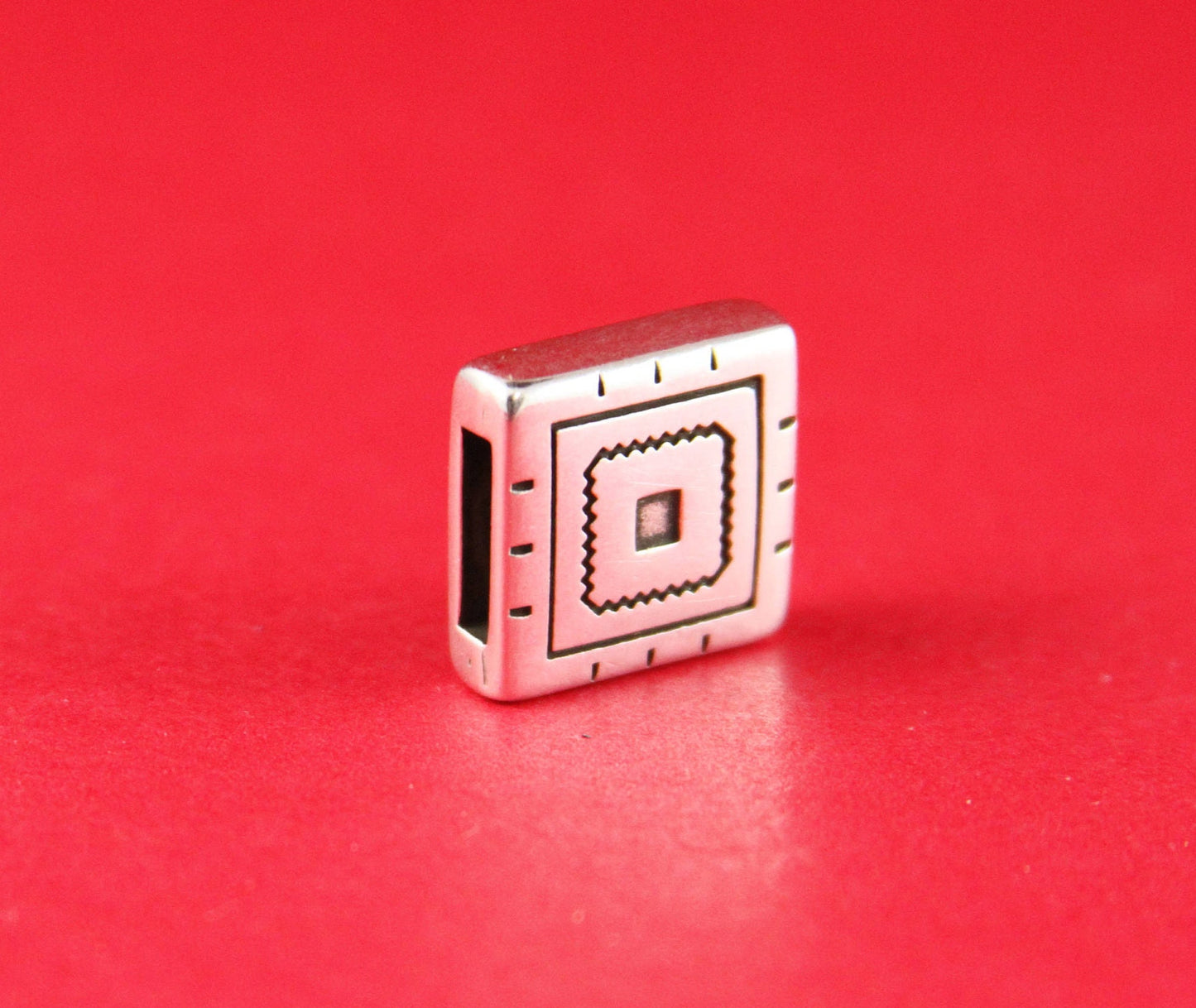 FS0212>>MADE in EUROPE 2 zamak square sliders, 10mm flat cord slider, 10mm flat cord square slider qty2