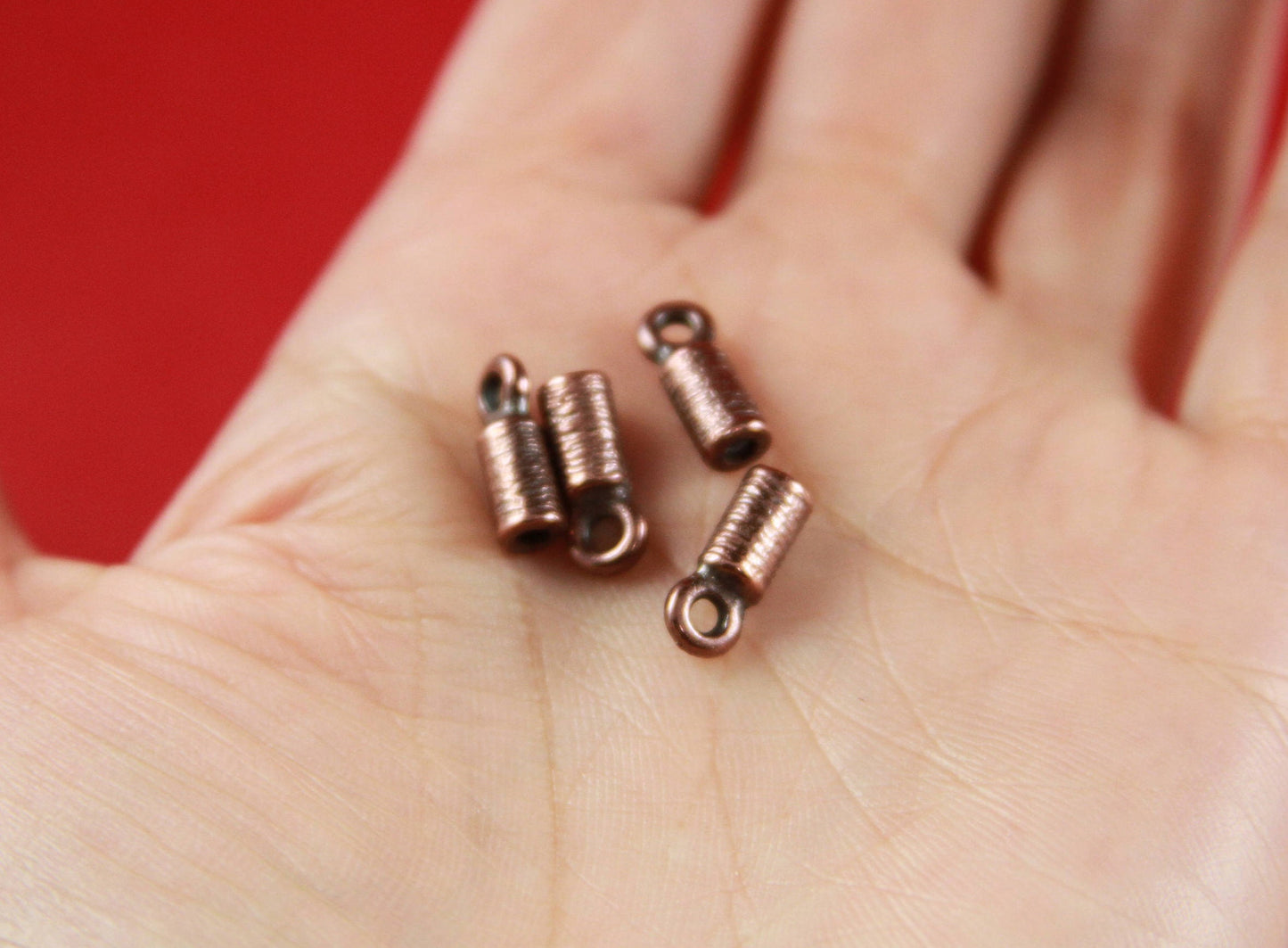 6/1 MADE IN EUROPE 4 end caps, 2mm round leather cord ends, bracelet cord ends, 2mm cord end caps (X5909ac) Qty4