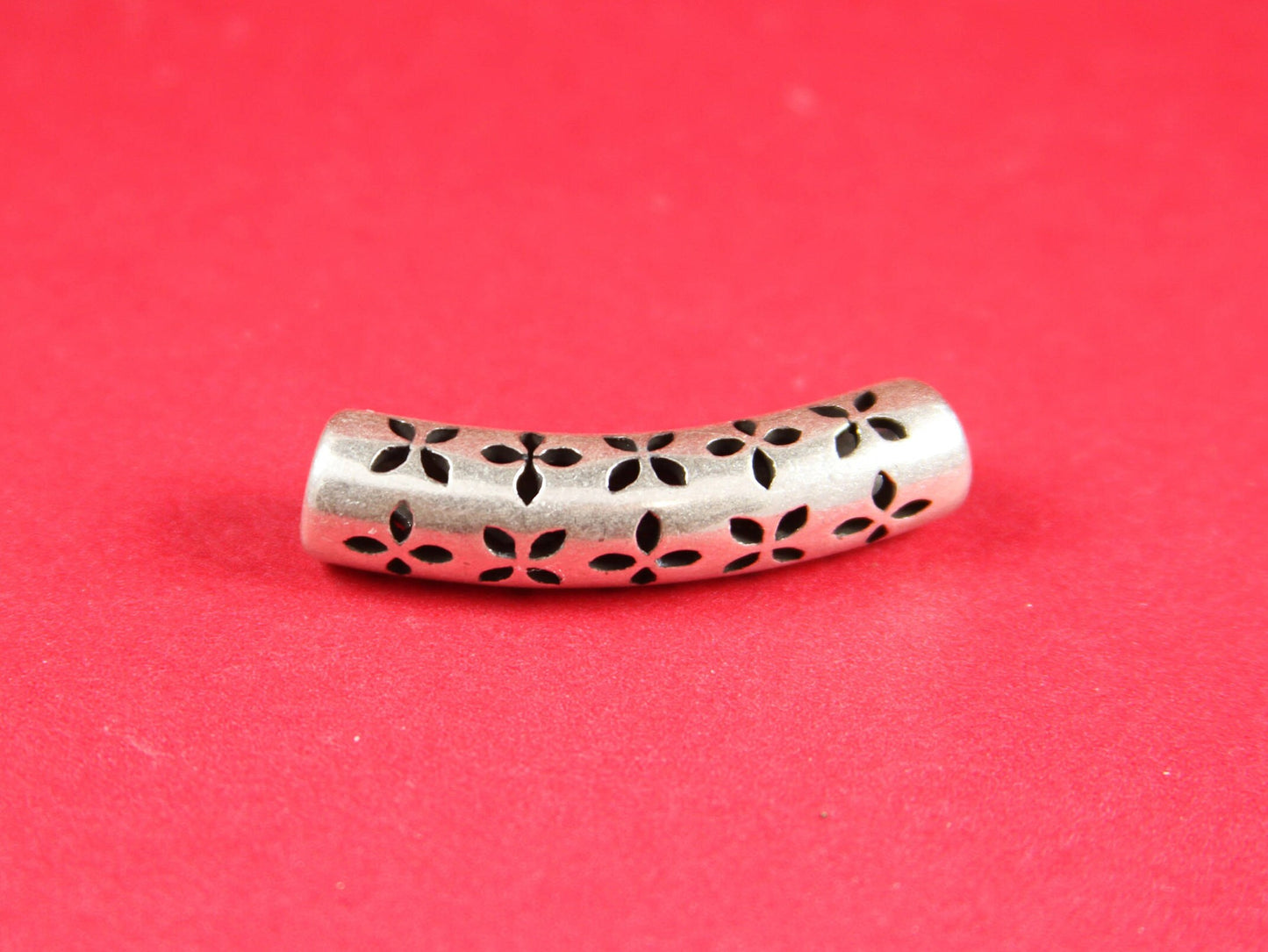 RS0081>>MADE in EUROPE zamak 5mm tube, 5mm hole zamak tube slider, round cord tube qty1