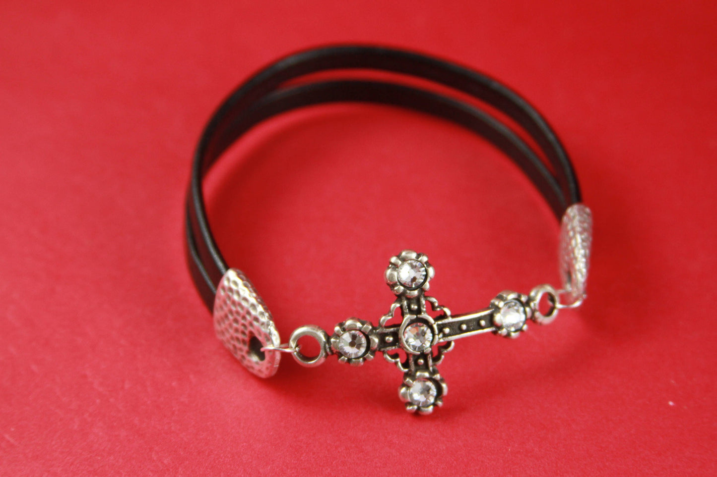 C0069>>MADE in EUROPE zamak cross connector with Swarovski crystals, bracelet cross connector, bracelet cross connector qty 1