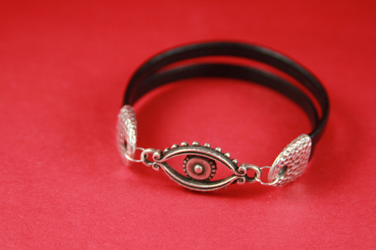 C0008>>MADE in EUROPE 2 zamak Evil eye connectors, bracelet zamak connector, bracelet Evil eye connector qty 2