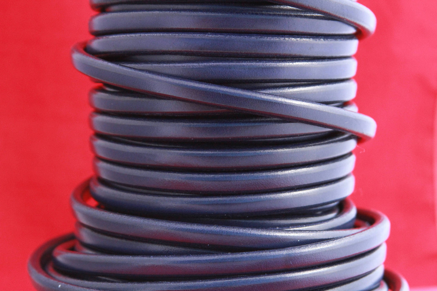 MADE in EUROPE 8" licorice leather cord, 10x6 leather cord, bracelet leather cord, thick leather cord (MARL10AZMAR)