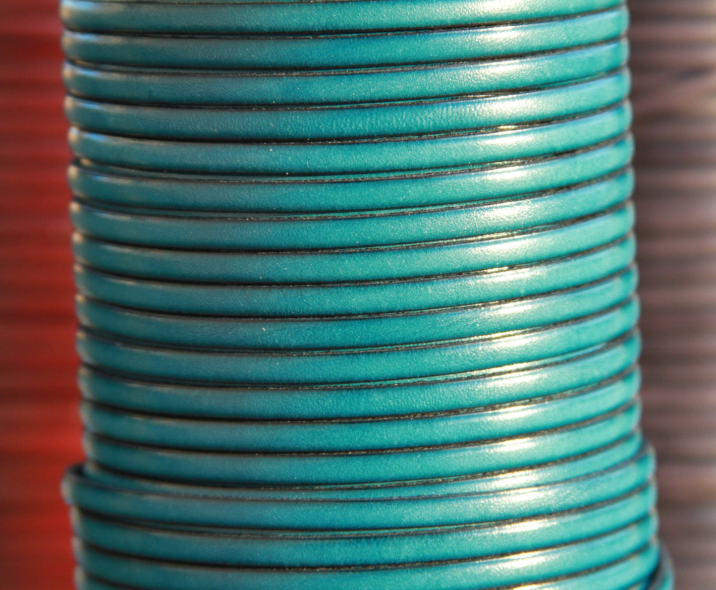 MADE in EUROPE 1 yard of 6mm turquoise flat leather cord, 6mm genuine leather cord, flat 6mm real leather cord (MARF6AZTUR)
