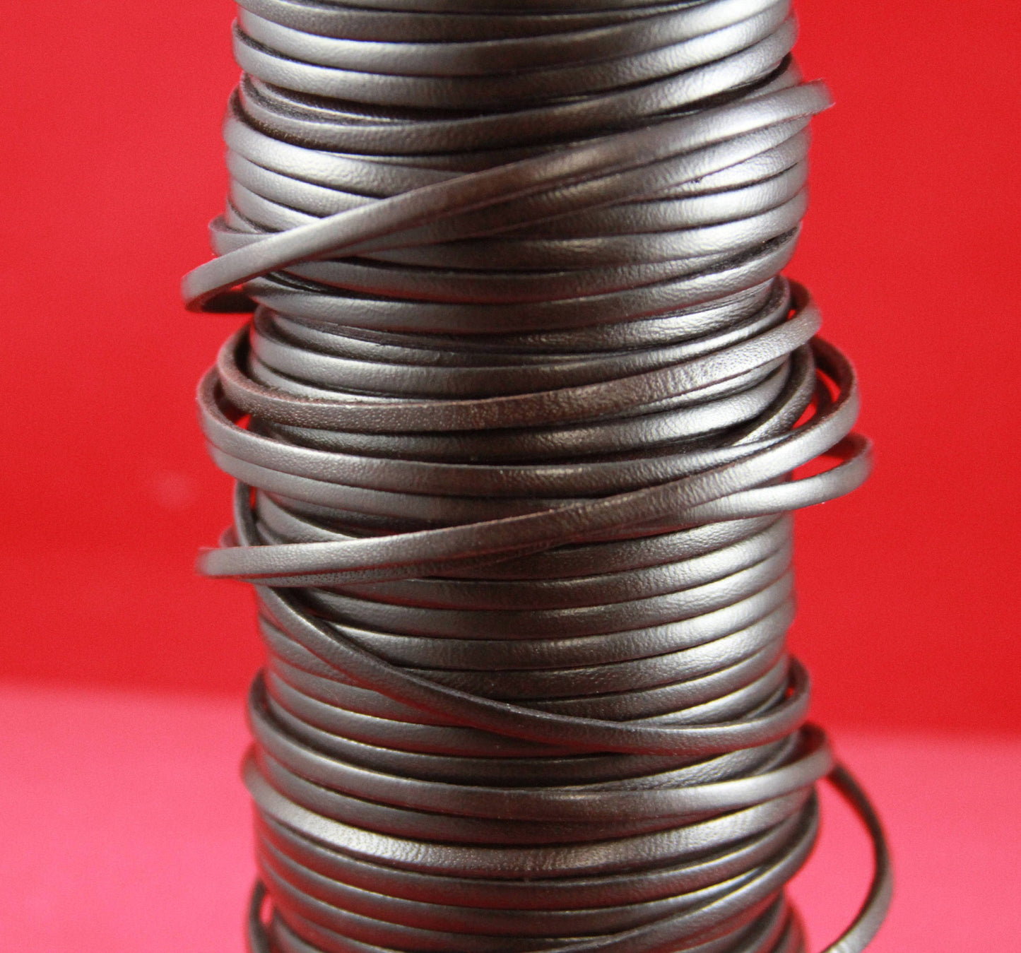 MADE in EUROPE 1 yard of 3mm flat dark brown leather cord, genuine flat leather cord, 3x2mm flat leather cord (MARF3BR)