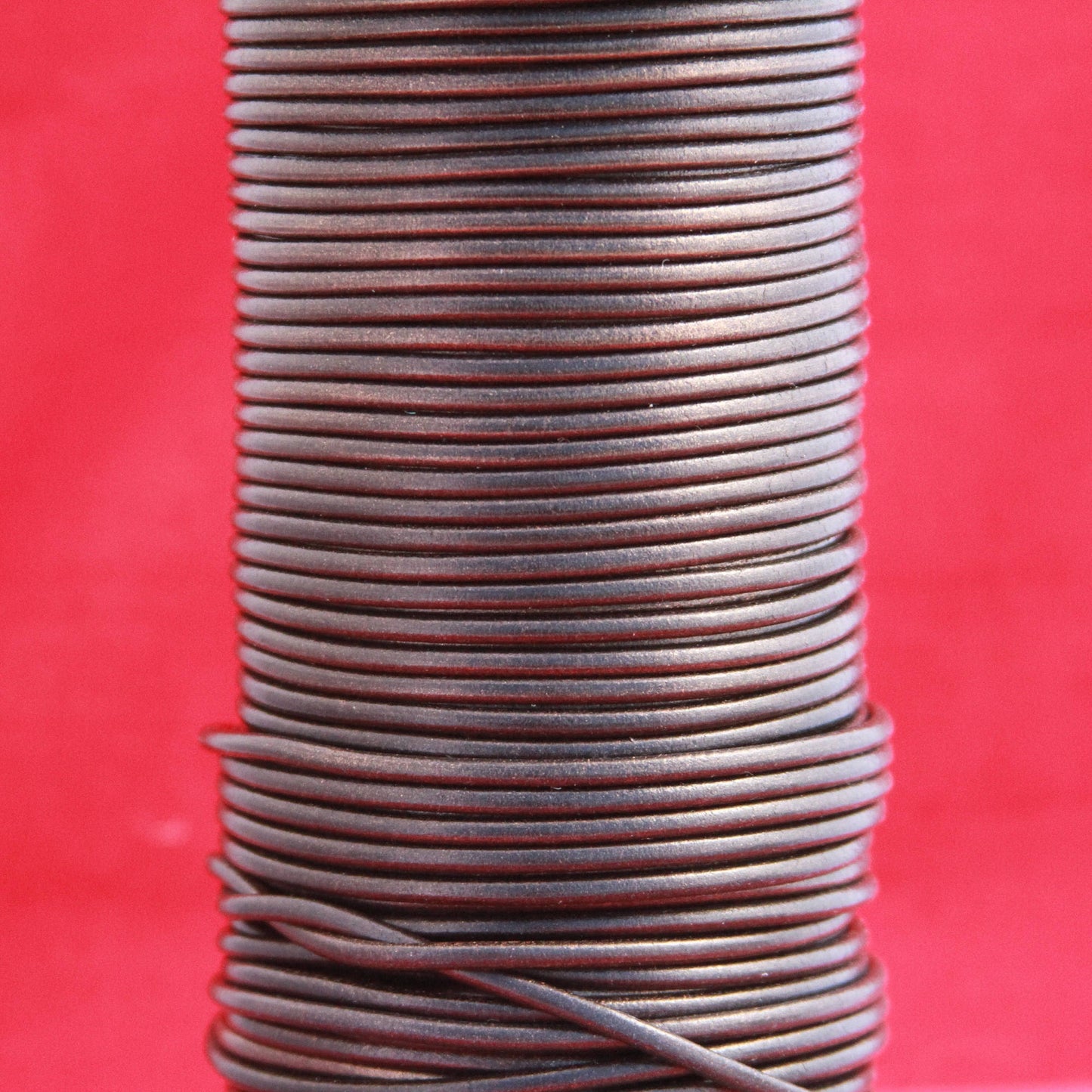MADE in EUROPE 2 yards of 3mm copper leather cord, 3mm round leather cord, old copper genuine leather cord (MARR3OC)