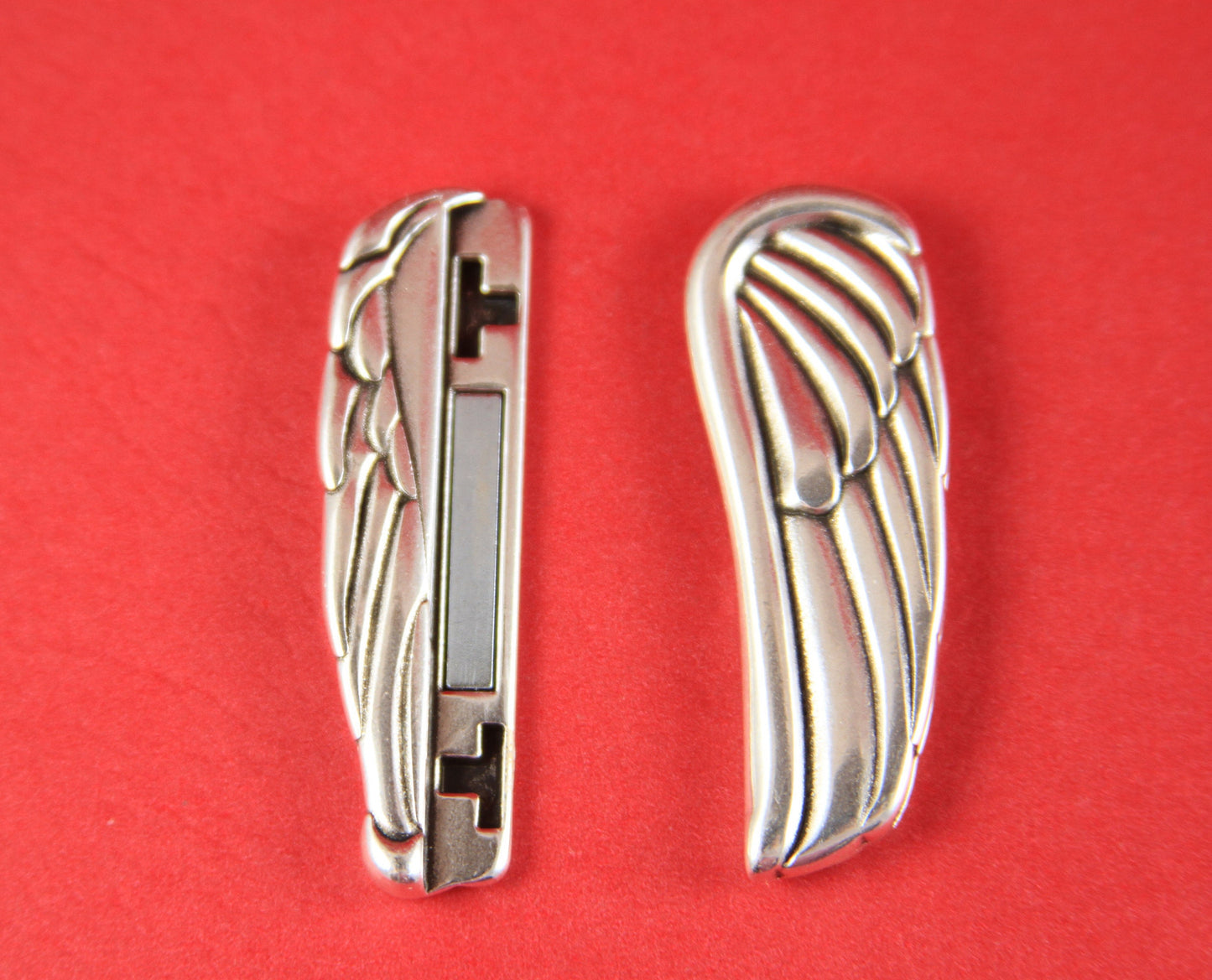 FC0016>>MADE in EUROPE angel wing clasp, 40mm flat cord clasp, large wing clasp qty1