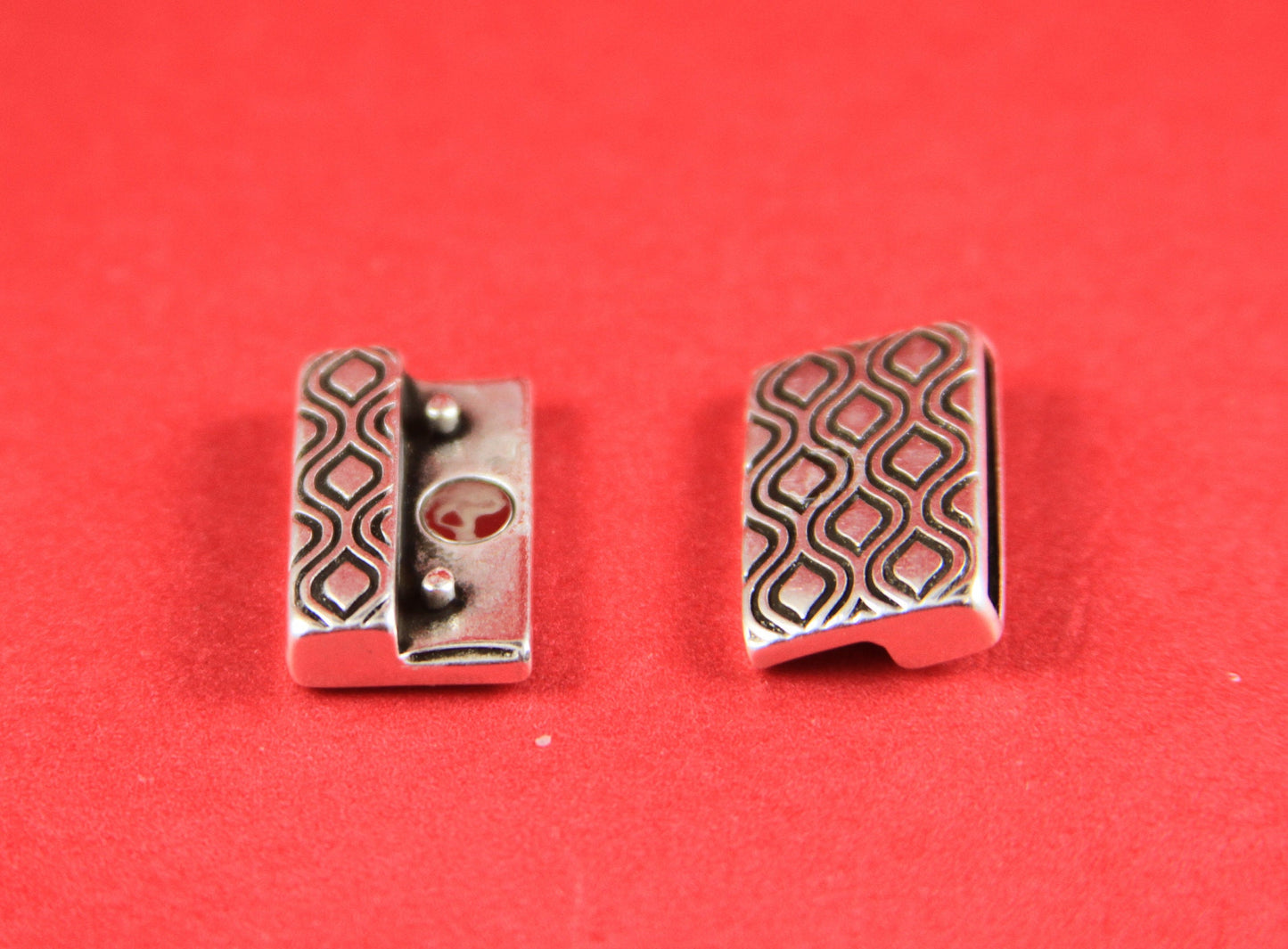 FC0047>>MADE in EUROPE zamak clasp, 20mm flat cord floral clasp, 20mm flat clasp, silver clasp Qty1