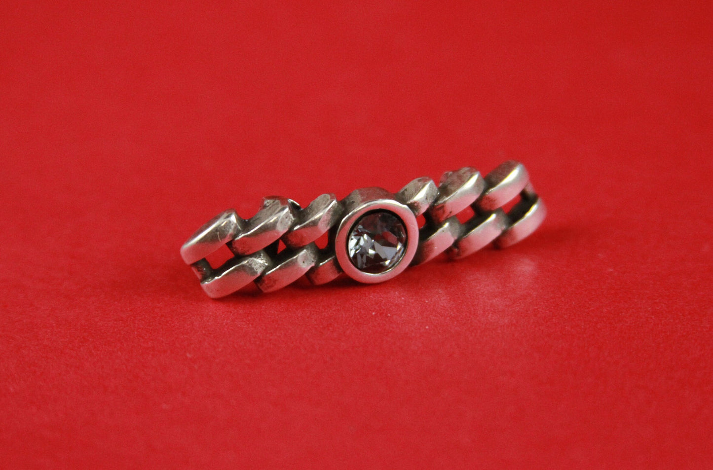 FS0269>>MADE in EUROPE zamak chain slider with Swarovski crystal, flat 5mm cord slider with Swarovski crystal, Qty1