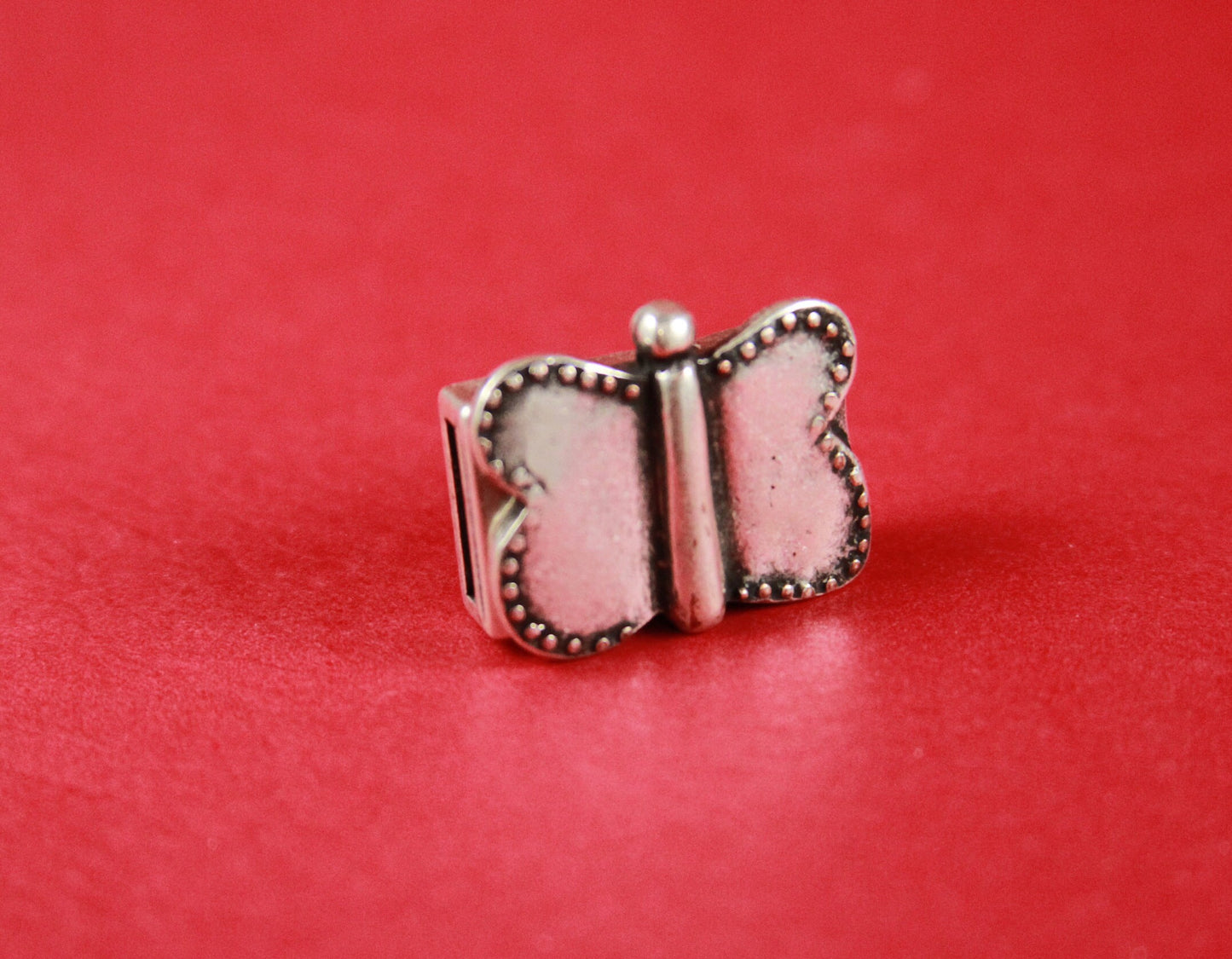 FC0050>> MADE in EUROPE flat leather cord butterfly clasp, rustic butterfly clasp, 10mm flat hole clasp Qty1