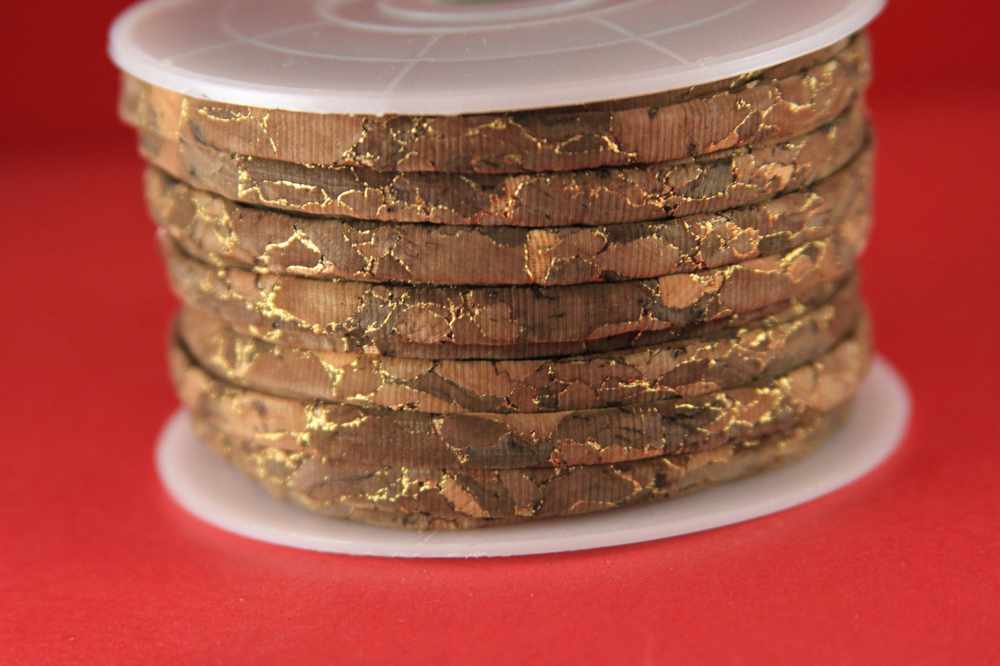 MADE in EUROPE 24'' brown-gold portuguese cord, 5mm flat cork cord, 5mm flat brown-gold cork cord, (ng0013)